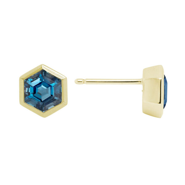 London Blue Topaz Hexagon Studs