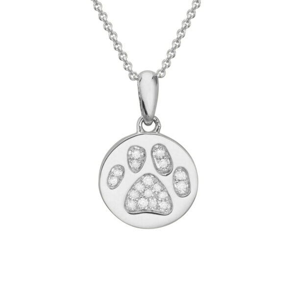 Diamond Paw Print Necklace