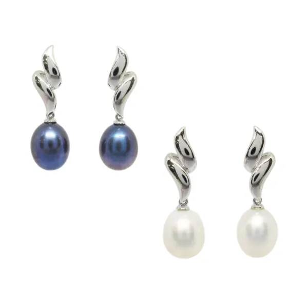 Interchangeable Pearl Drop Earrings