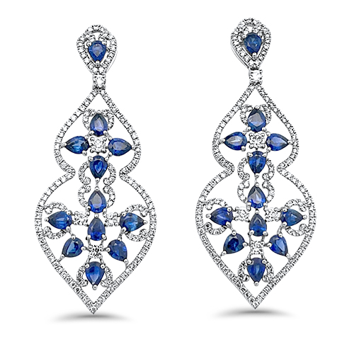 Sapphire & Diamond Chandelier Earrings