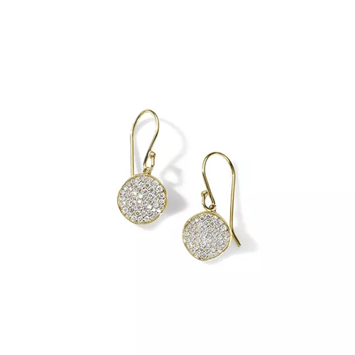 18KY .51ct Stardust Small Flower Disc Earrings