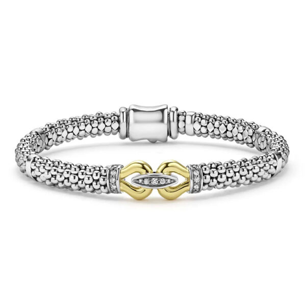 Two-Tone Caviar Buckle Diamond Bracelet
