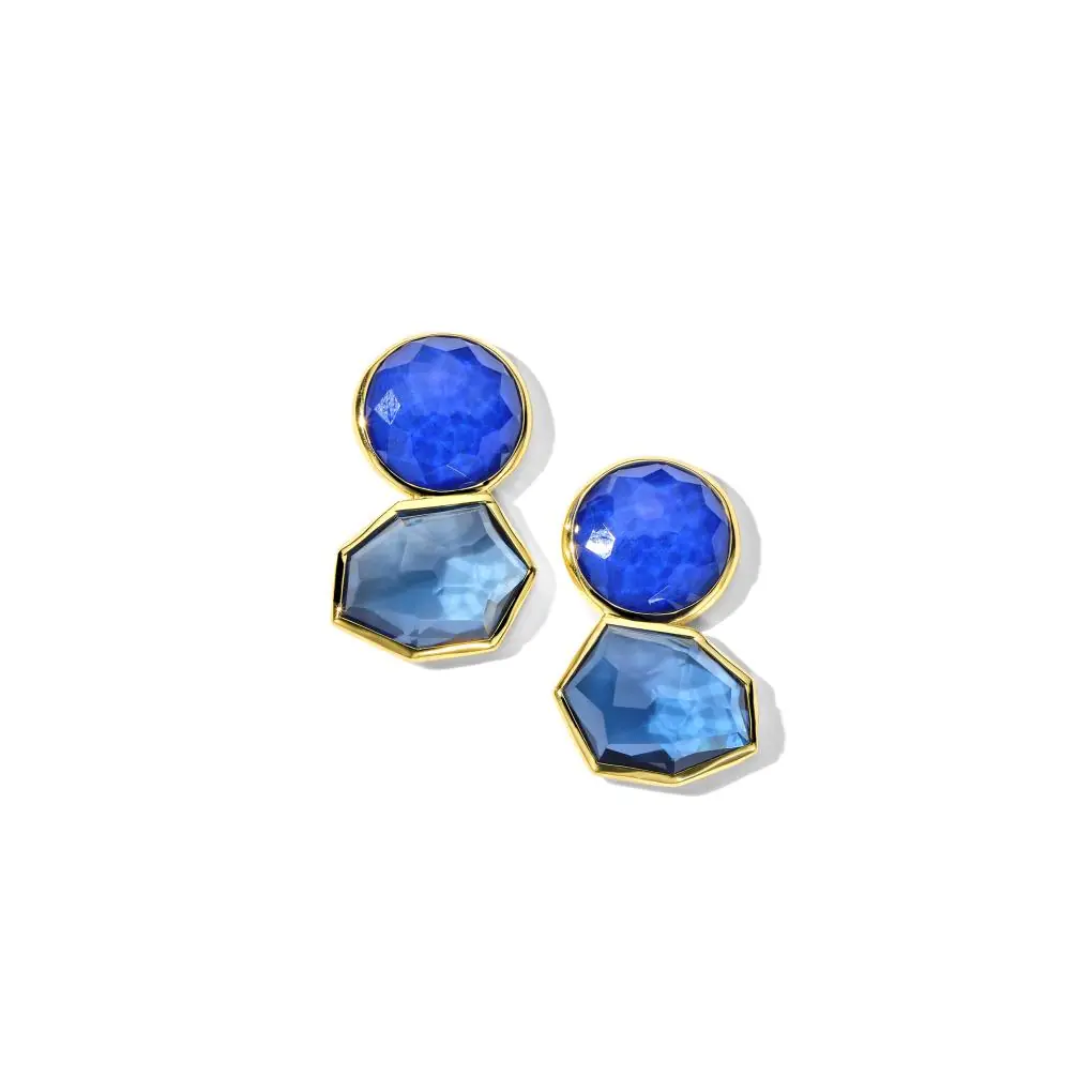 Large 2-Stone Post Earrings