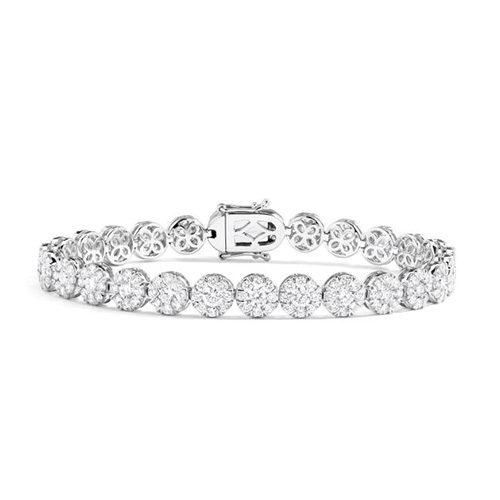7.40ctw Diamond Halo Tennis Bracelet