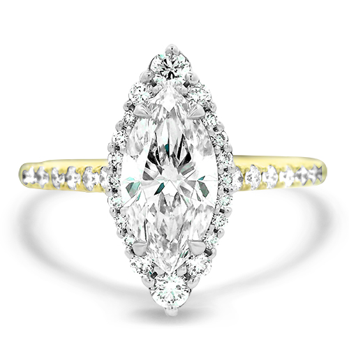 Underwood's Designs 1.20ct Marquis Diamond Halo Ring, front view (130026131)