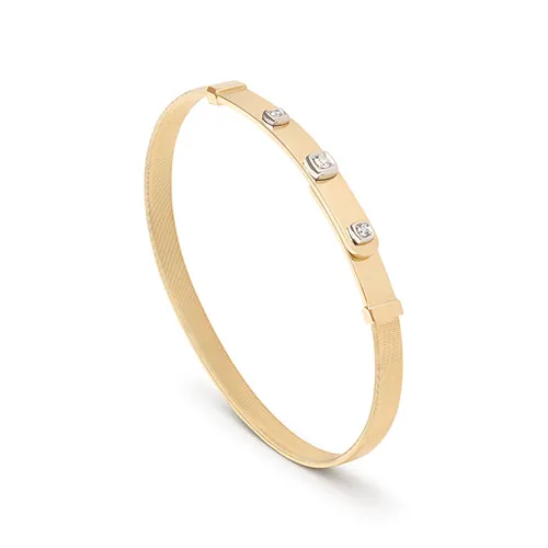 Masai 18K Yellow Gold Coil and Diamond Bangle Bracelet