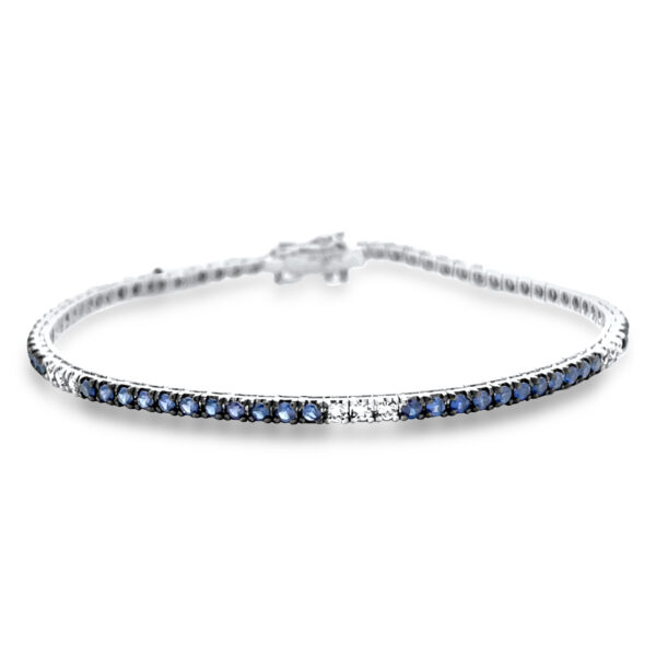 Sapphire & Diamond Line Bracelet