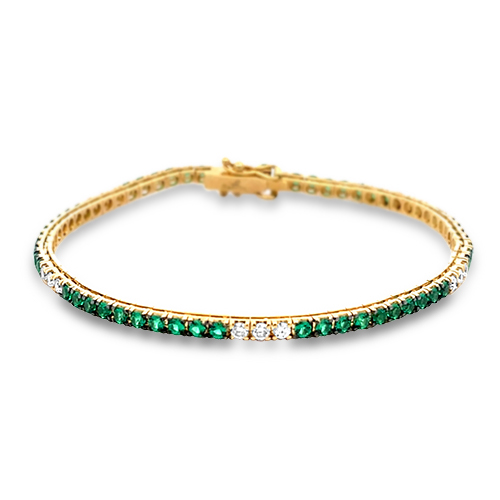 Tsavorite Garner & Diamond Tennis Bracelet