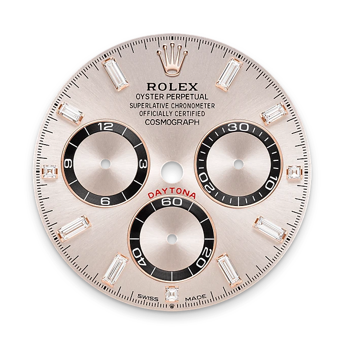 Rolex Cosmograph Daytona in 18 kt Everose gold with lugs set with diamonds, M126535TBR-0002 - Underwood Jewelers