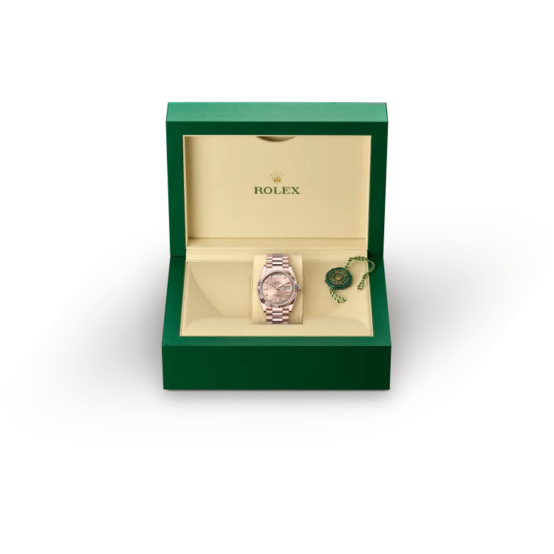 Rolex Day-Date 36 in 18 kt Everose gold, M128235-0009 - Underwood Jewelers