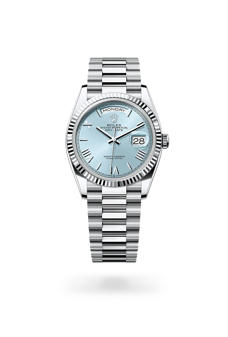 Rolex Day-Date 36 in Platinum, M128236-0018 - Underwood Jewelers