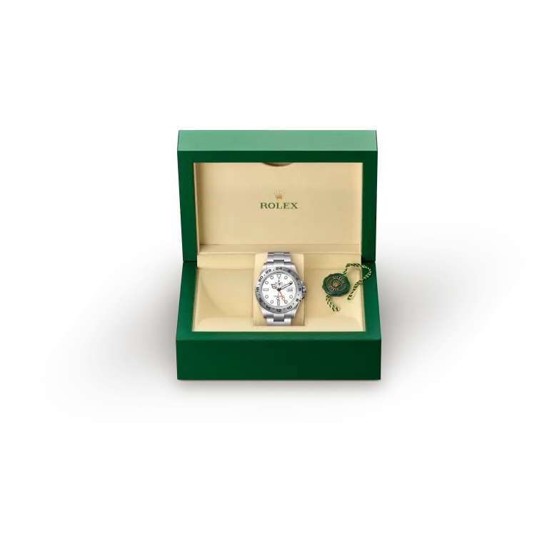 Rolex Explorer II in Oystersteel, M226570-0001 - Underwood Jewelers