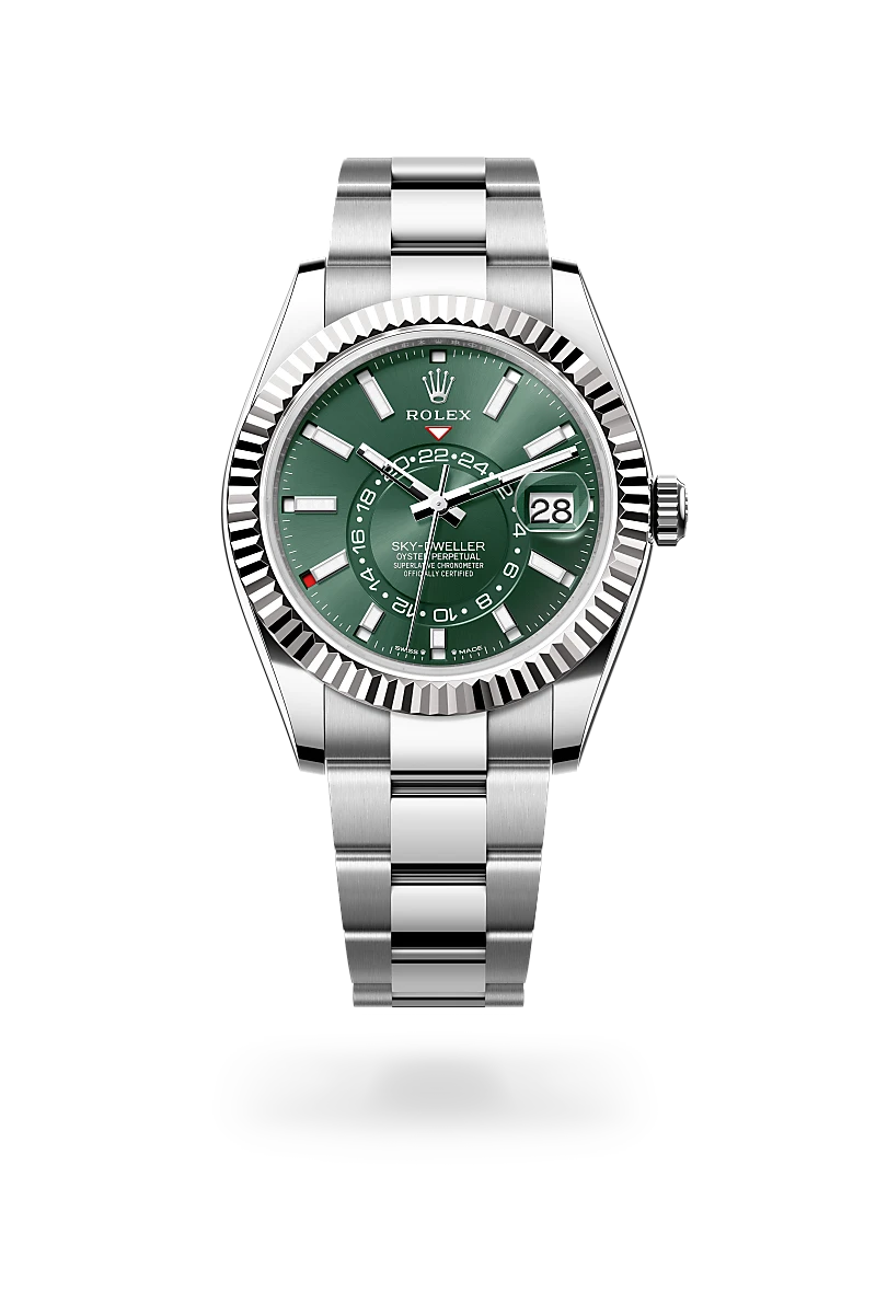 Rolex Sky-Dweller in White Rolesor - combination of Oystersteel and white gold, M336934-0001 - Underwood Jewelers