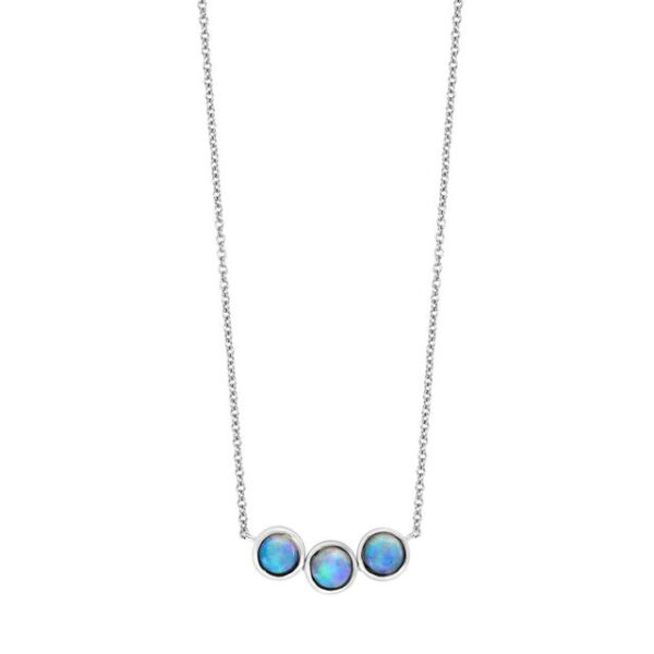 Bezel Set 3 Opal Necklace