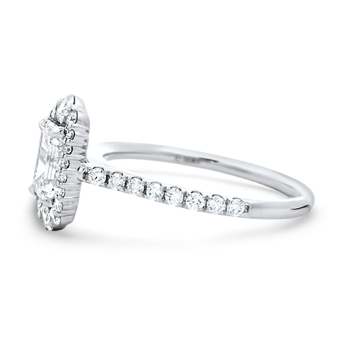 .70ct Emerald Cut Diamond Halo Ring