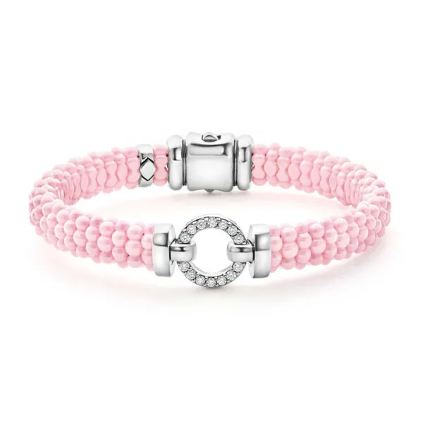 Pink Caviar Diamond Circle Bracelet