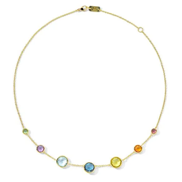 Lollipop Graduated 7-Stone Necklace in Precious Rainbow