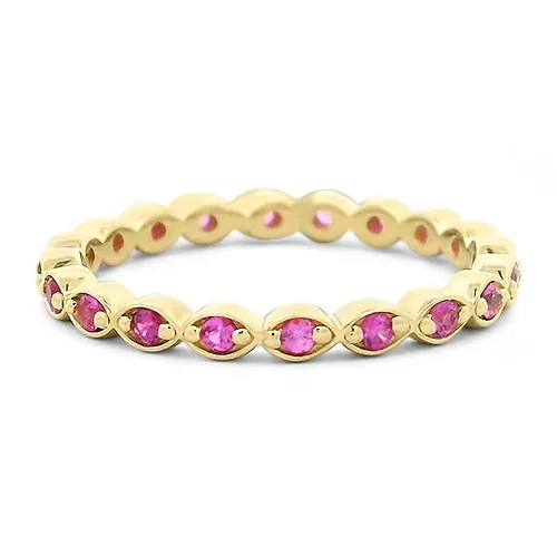 Bezel Set Ruby Eternity Band
