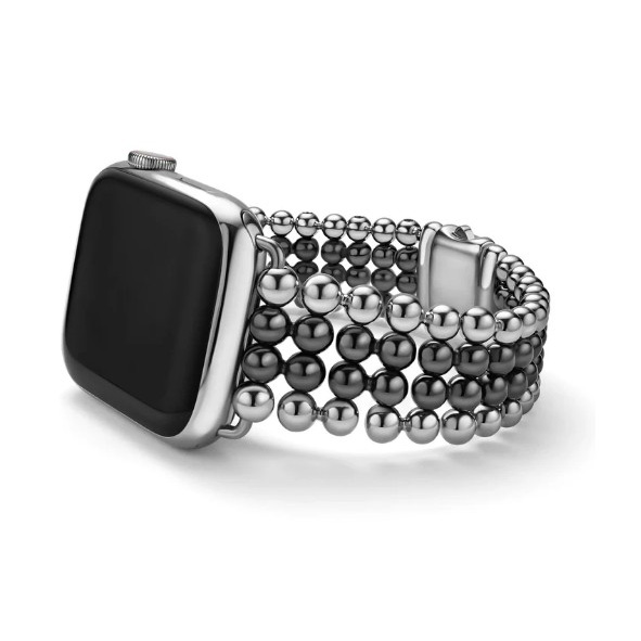 Lagos Smart Caviar Black Ceramic and Stainless Steel Watch Bracelet