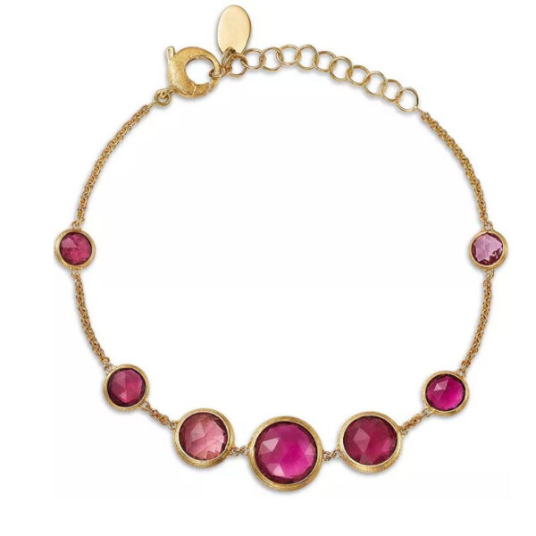 18KY Jaipur Pink Tourmaline Bezel Bracelet