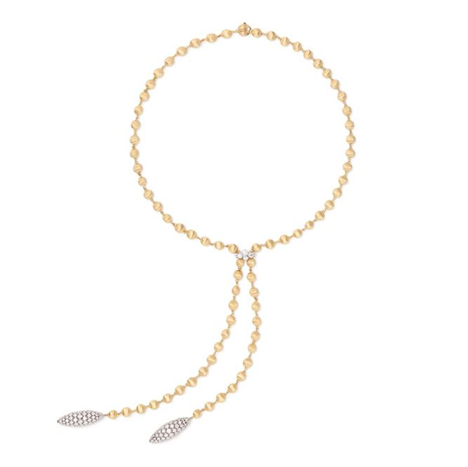 18K Yellow Gold Diamond Drop Necklace