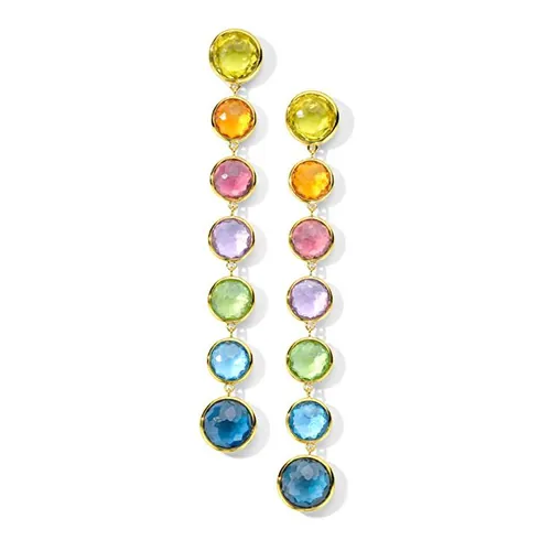 7-Stone Chandelier Drop Earrings in Precious Rainbow