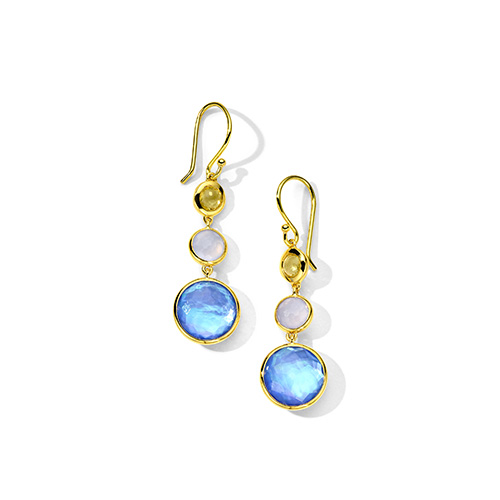 Lollipop 3-Stone Drop Earrings in Wildflower