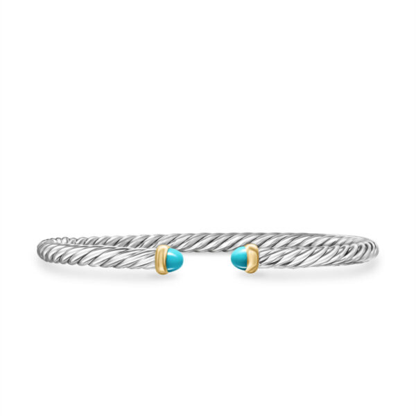 Cable Flex Bracelet with Turquoise