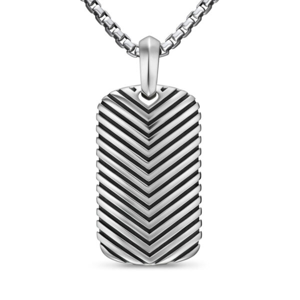 Chevron Tag in Sterling Silver