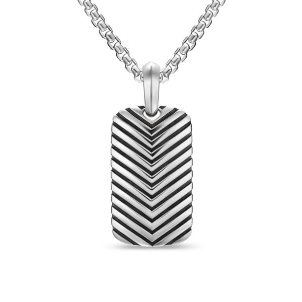 Chevron Tag in Sterling Silver