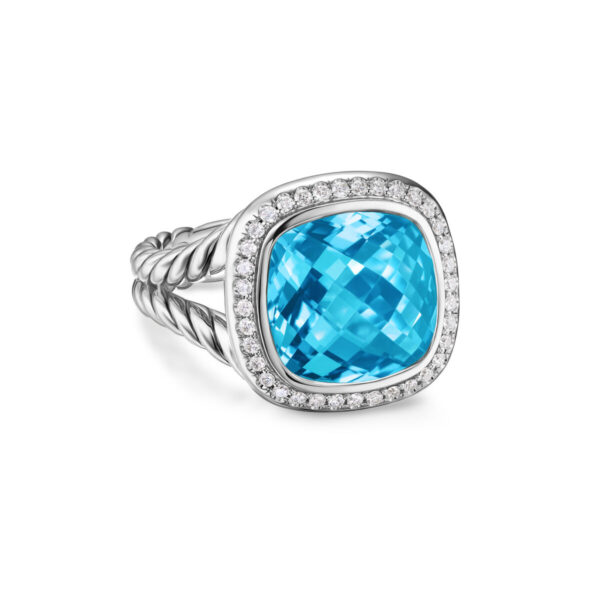 Albion® Ring with Blue Topaz and Diamonds