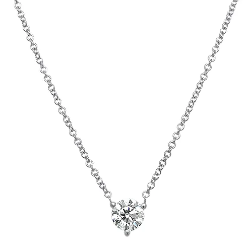 18KT WG .58CTW DIAMOND SOLITAIRE NECKLACE