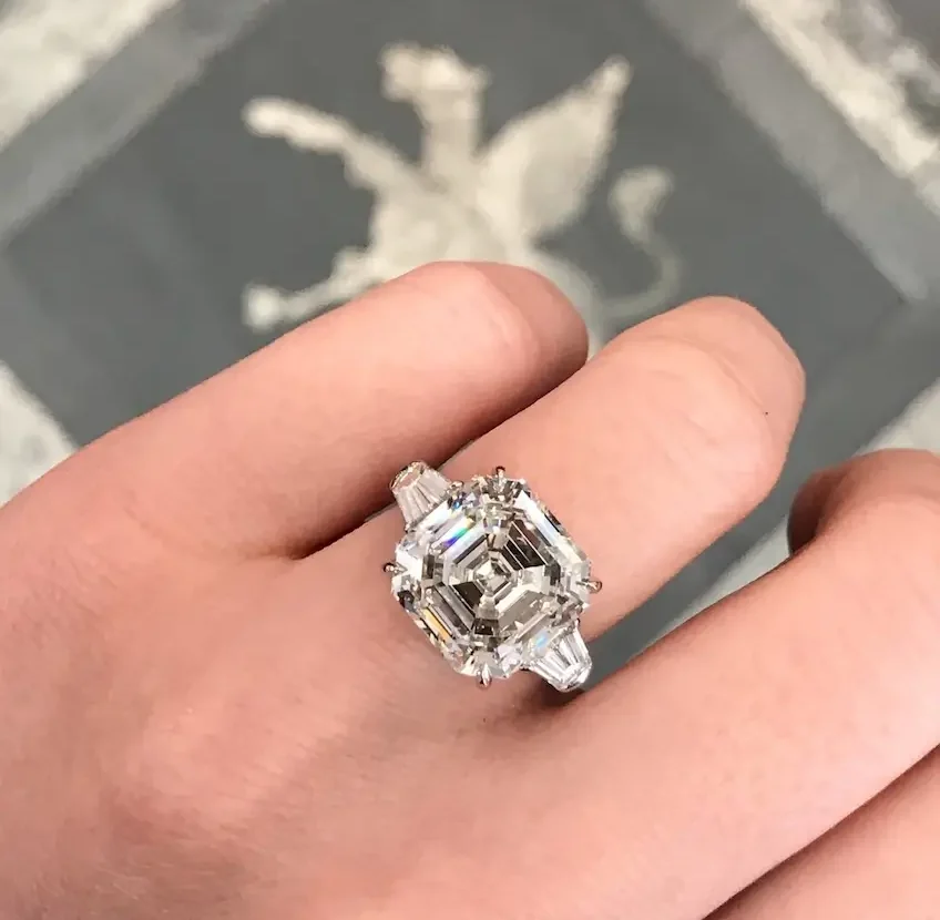 diamond ring on model's finger