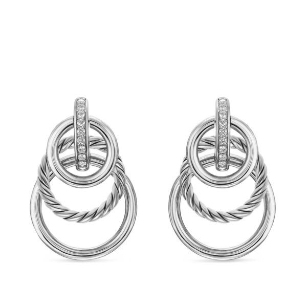 DY Mercer® Triple Ring Drop Earrings in Sterling Silver