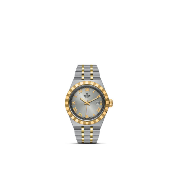 TUDOR Royal, 28mm Steel Case, Yellow Gold Bezel