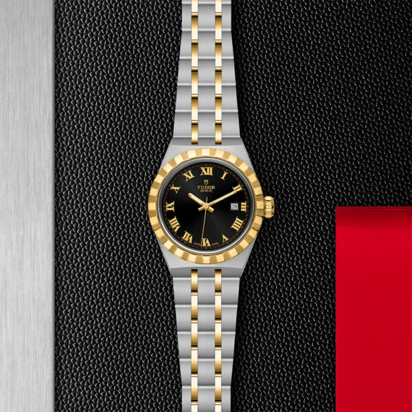 TUDOR Royal, 28mm Steel Case, Yellow Gold Bezel