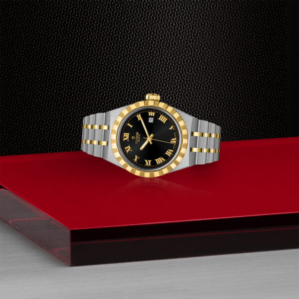 TUDOR Royal, 28mm Steel Case, Yellow Gold Bezel