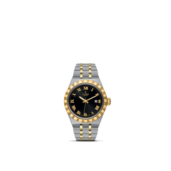 TUDOR Royal, 28mm Steel Case, Yellow Gold Bezel