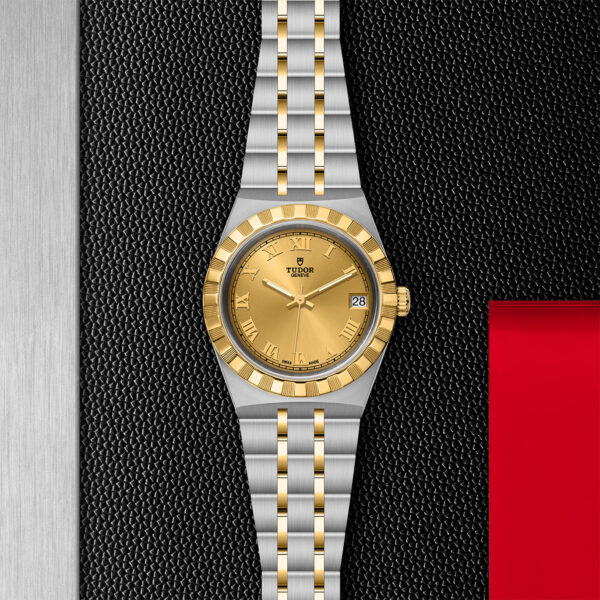 TUDOR Royal, 34mm Steel Case, Yellow Gold Bezel