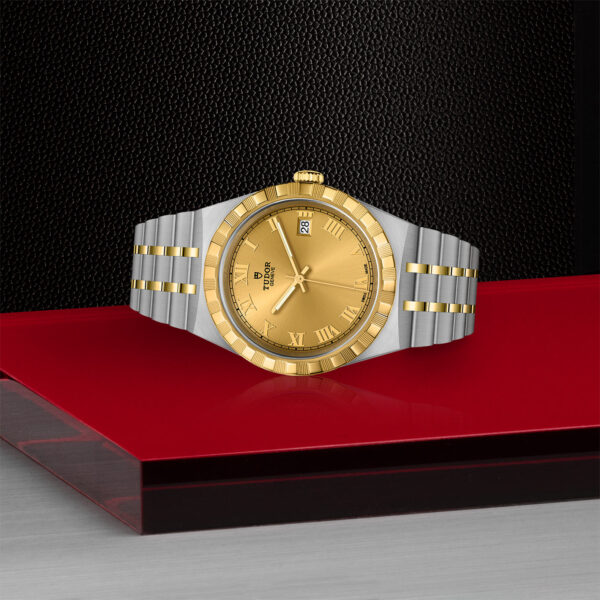 TUDOR Royal, 38mm Steel Case, Yellow Gold Bezel