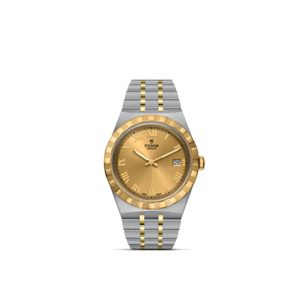 TUDOR Royal, 38mm Steel Case, Yellow Gold Bezel