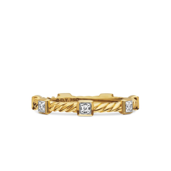 Cable Collectibles® Stations Stack Ring with Diamonds