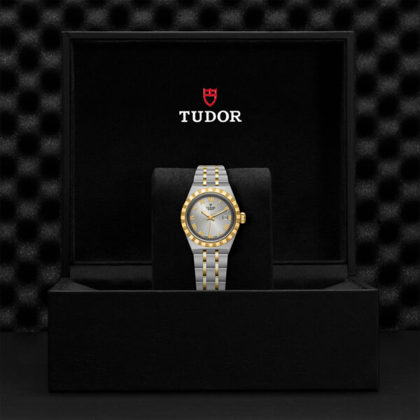 TUDOR Royal, 28mm Steel Case, Yellow Gold Bezel