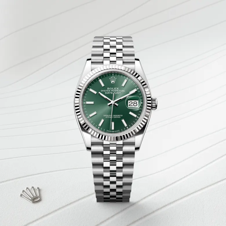 rolex Datejust in White Rolesor - combination of Oystersteel and white gold, M126234-0051 - Underwood jewelers