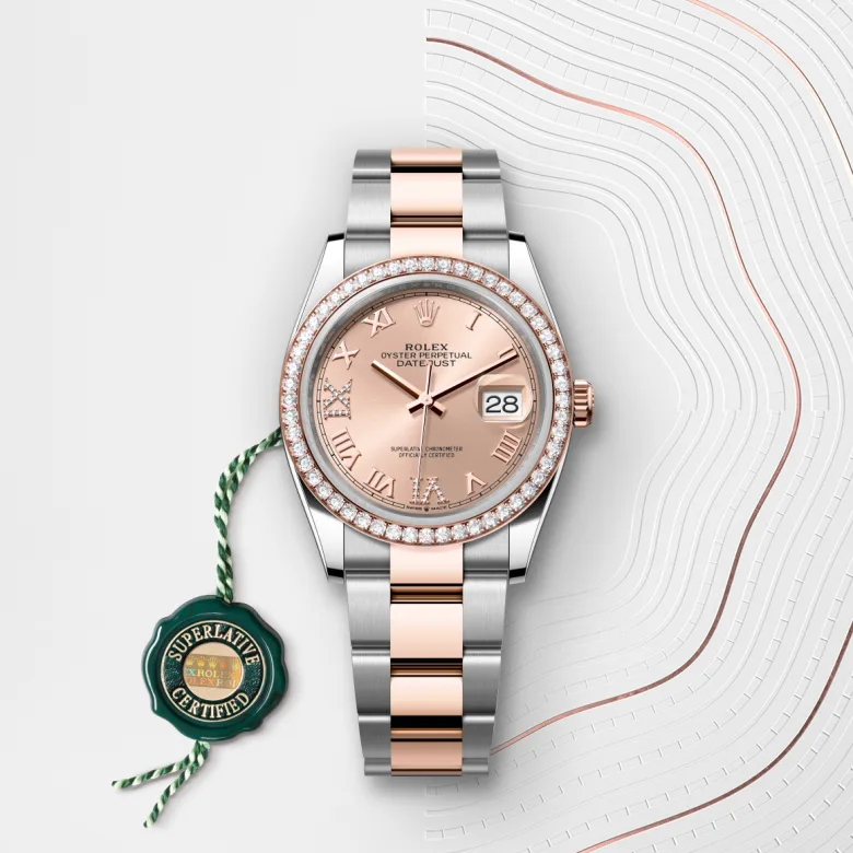 rolex Datejust in Everose Rolesor - combination of Oystersteel and Everose gold, M126281RBR-0016 - Underwood jewelers