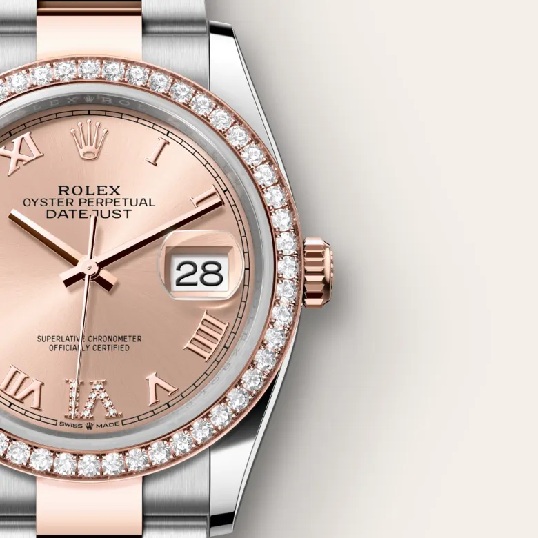 rolex Datejust in Everose Rolesor - combination of Oystersteel and Everose gold, M126281RBR-0016 - Underwood jewelers