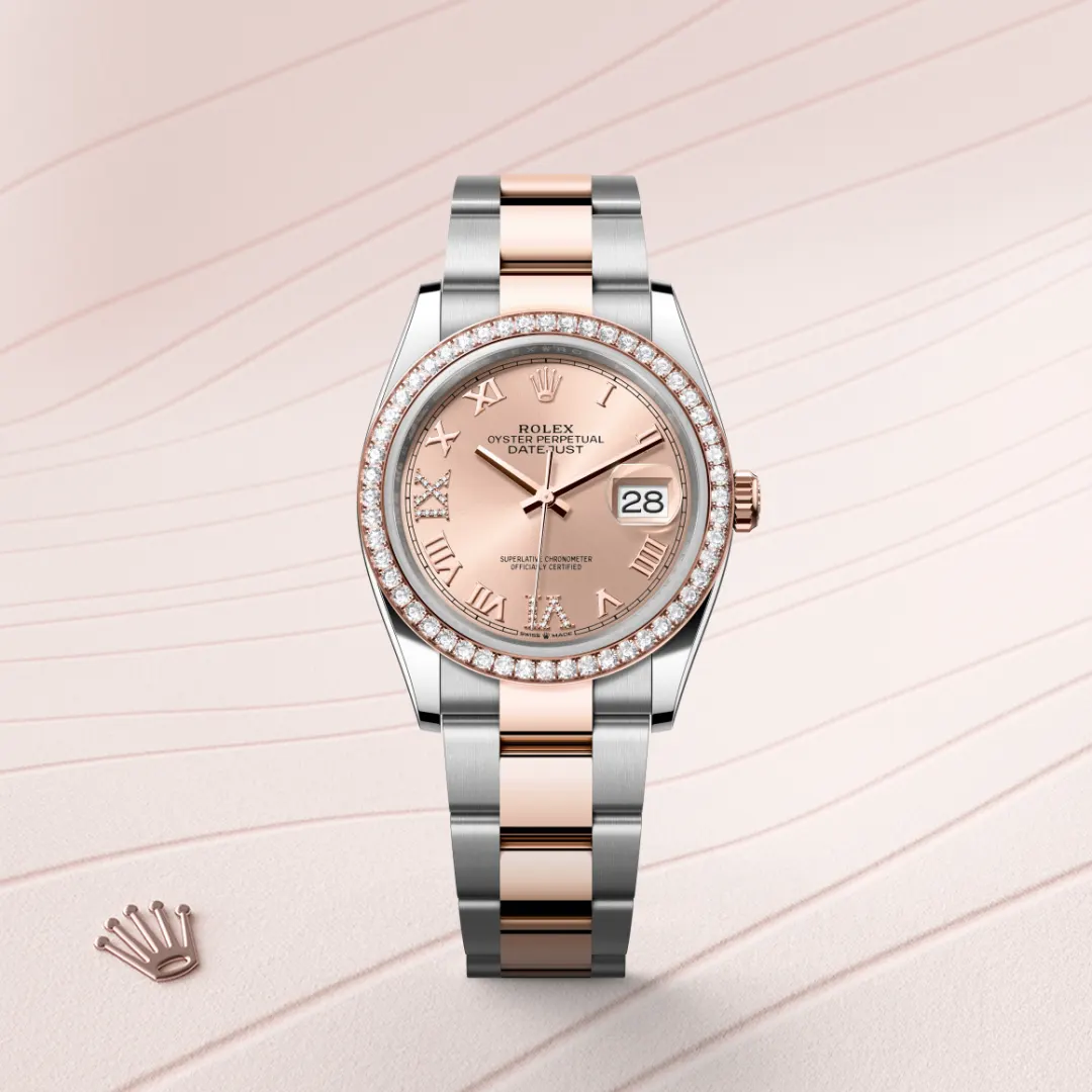 rolex Datejust in Everose Rolesor - combination of Oystersteel and Everose gold, M126281RBR-0016 - Underwood jewelers
