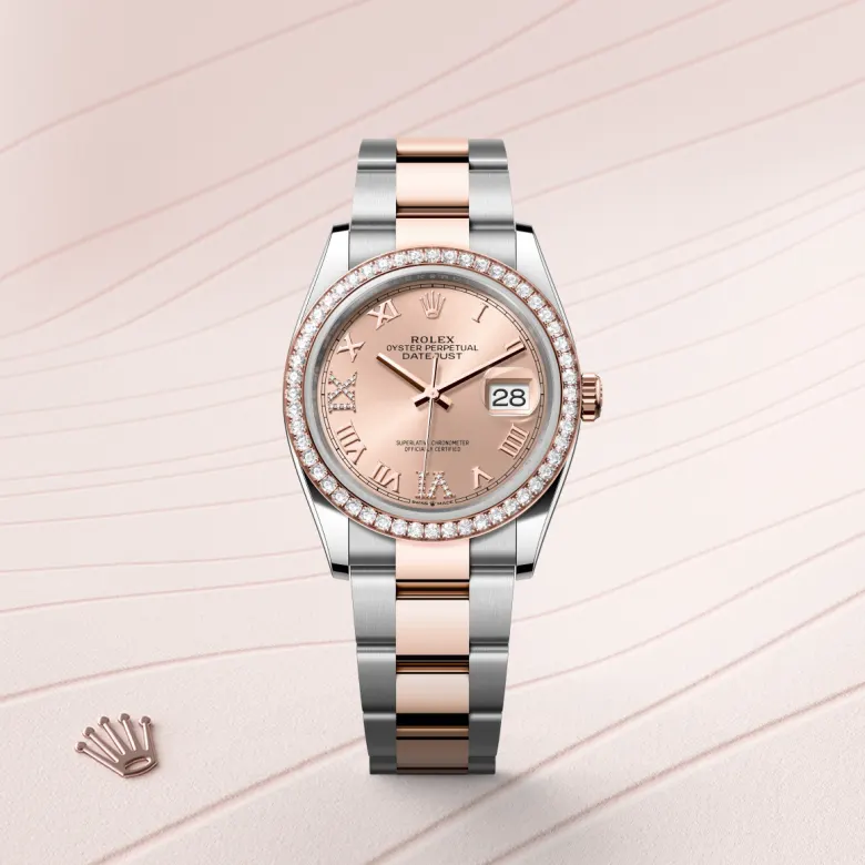 rolex Datejust in Everose Rolesor - combination of Oystersteel and Everose gold, M126281RBR-0016 - Underwood jewelers
