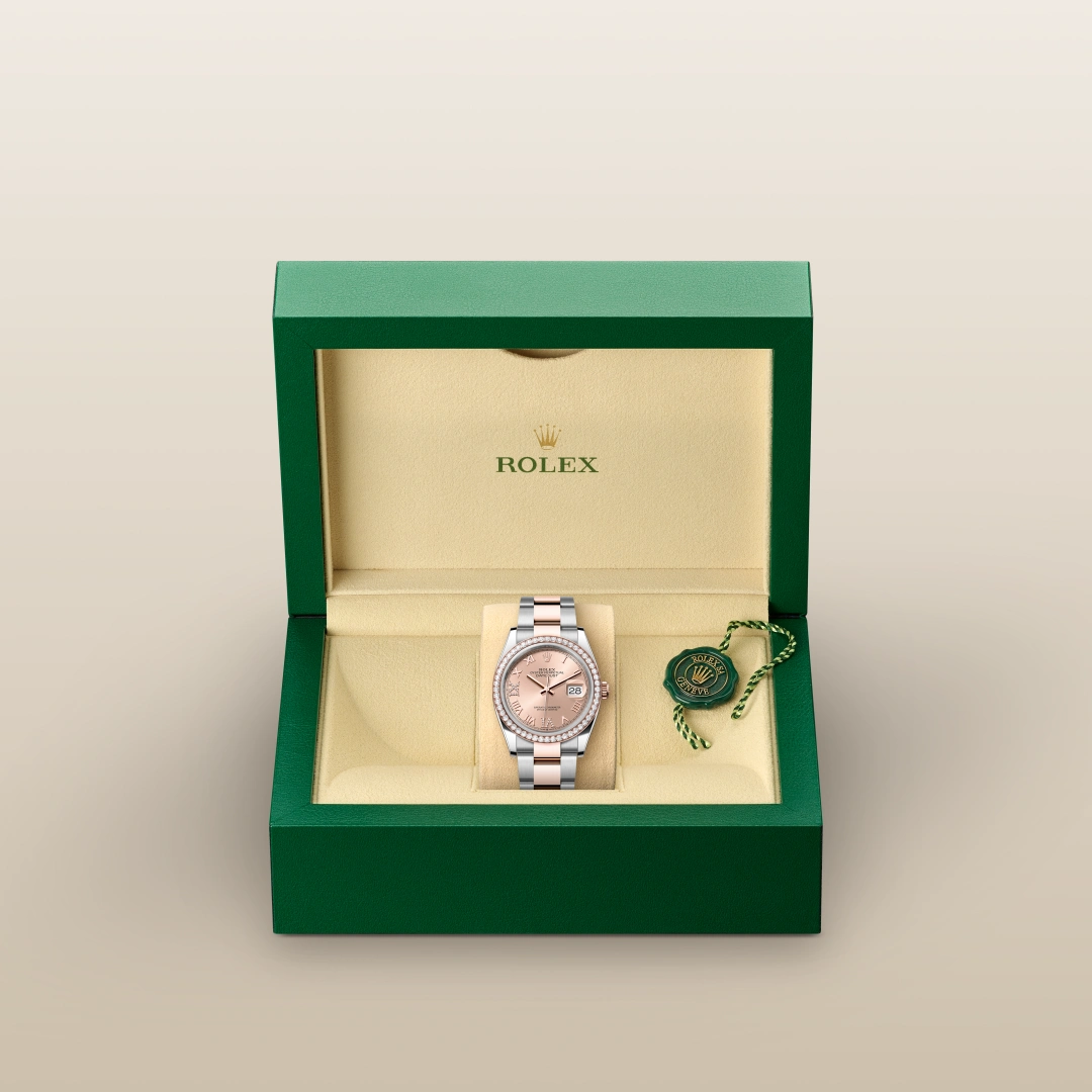 rolex Datejust in Everose Rolesor - combination of Oystersteel and Everose gold, M126281RBR-0016 - Underwood jewelers