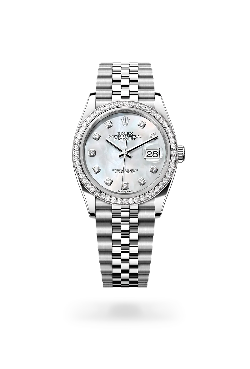 rolex Datejust in White Rolesor - combination of Oystersteel and white gold, M126284RBR-0011 - underwood jewelers